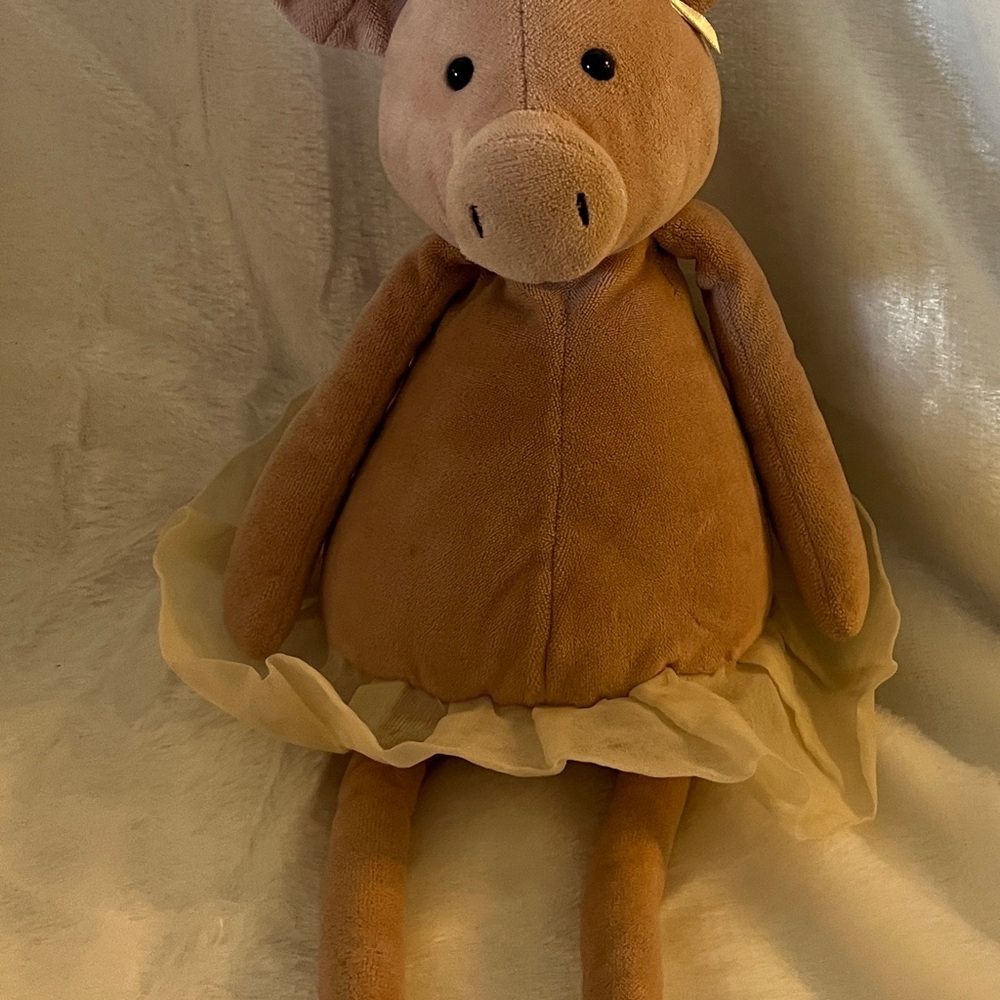 Jellycat Pink Plush Pig with Cream Tutu